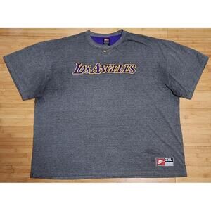 Los Angeles Lakers Mens 3Xl Gray Center Swoosh Shirt Y2K Basketball